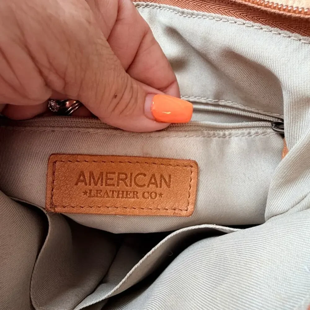 American Leather Co Tan Genuine Leather Cleveland Backpack Purse